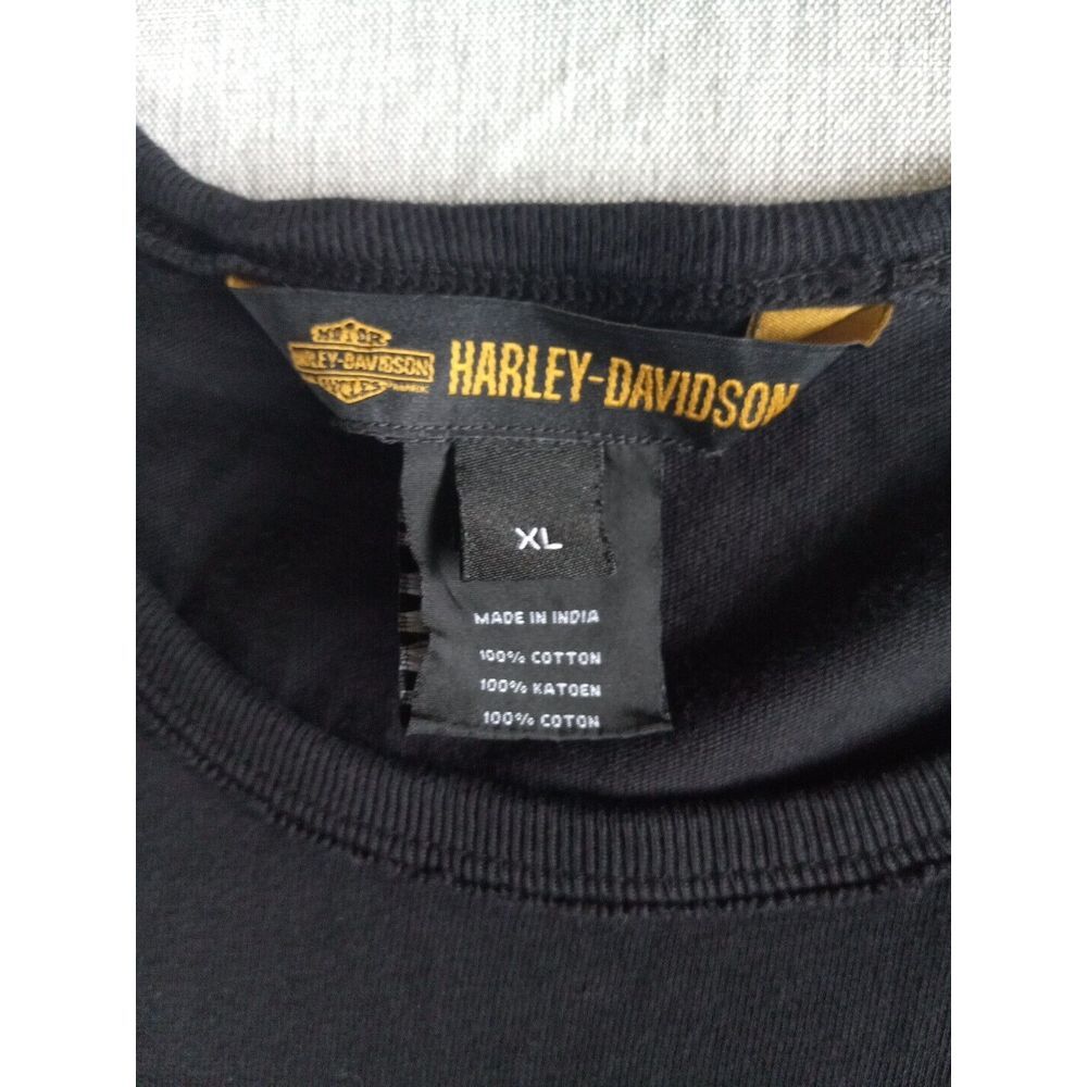 Harley-Davidson Motor Cycle Women's XL Pure Cotton Big Art Logo Black T Shirt - Picture 9 of 13